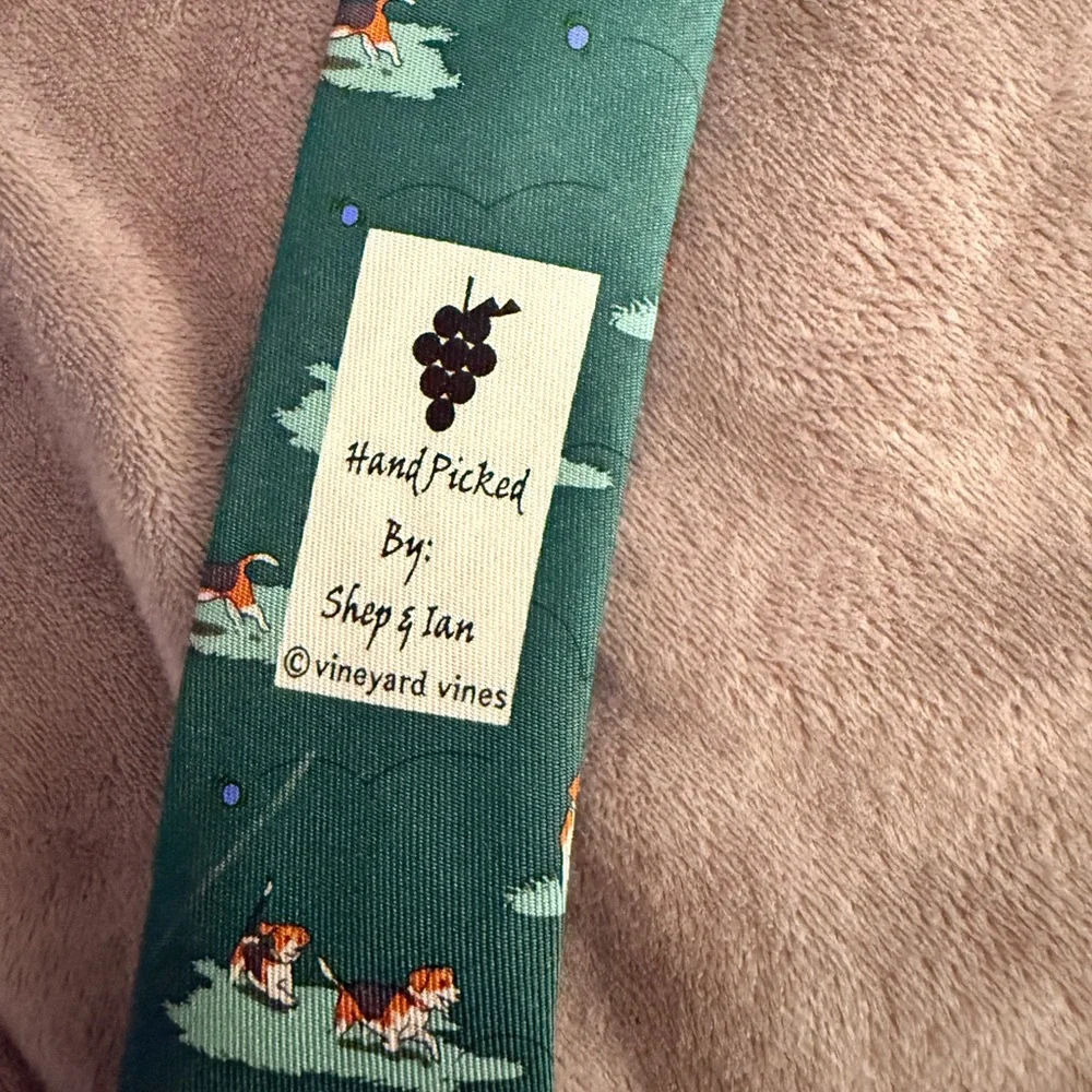 🆕Vineyard Vines-Boys Fetching Beagles Tie, Charleston Green, OneSize, NWT